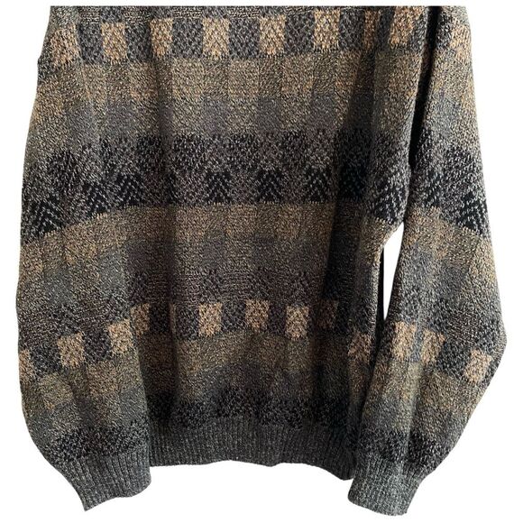 Vintage Towncraft Checkered Acrylic Oversized Grandpa Slouchy Sweater Size 3XL - Picture 3 of 8